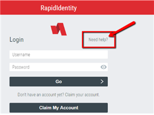 Need Help - Password Change - Image - RapidIdentity with arrow 